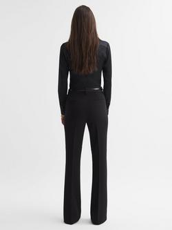Reiss Petite Gabi Flared Tailored Trousers, Black - view 2, Black