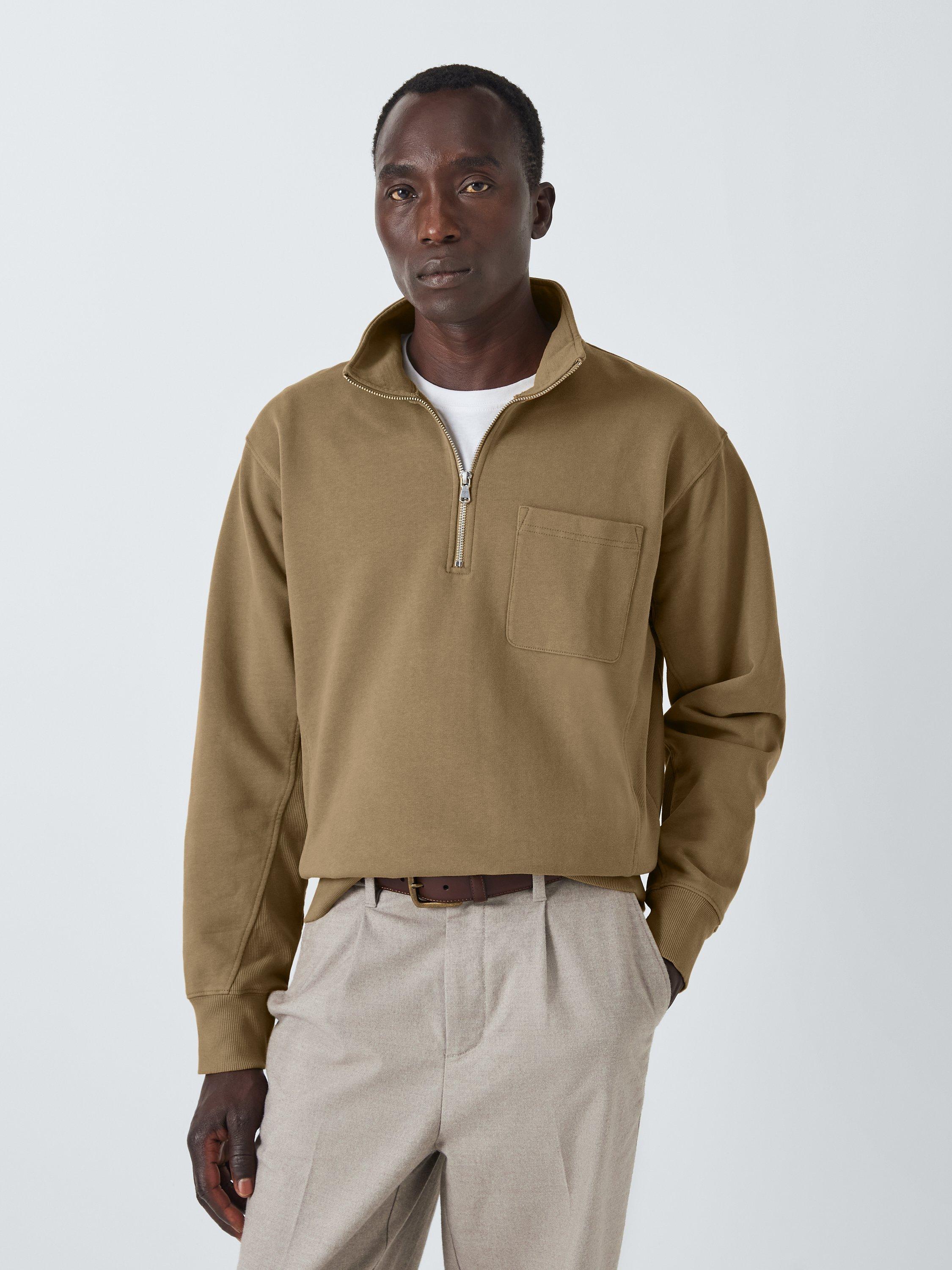 John Lewis Half Zip Cotton Sweatshirt