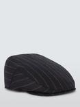 John Lewis Pinstripe Wool Flat Cap, Navy