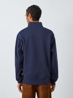 John Lewis Half-Zip Cotton Sweatshirt - view 2, Midnight