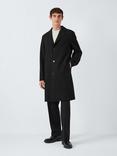 Kin Single Breasted Wool Blend Coat, Black