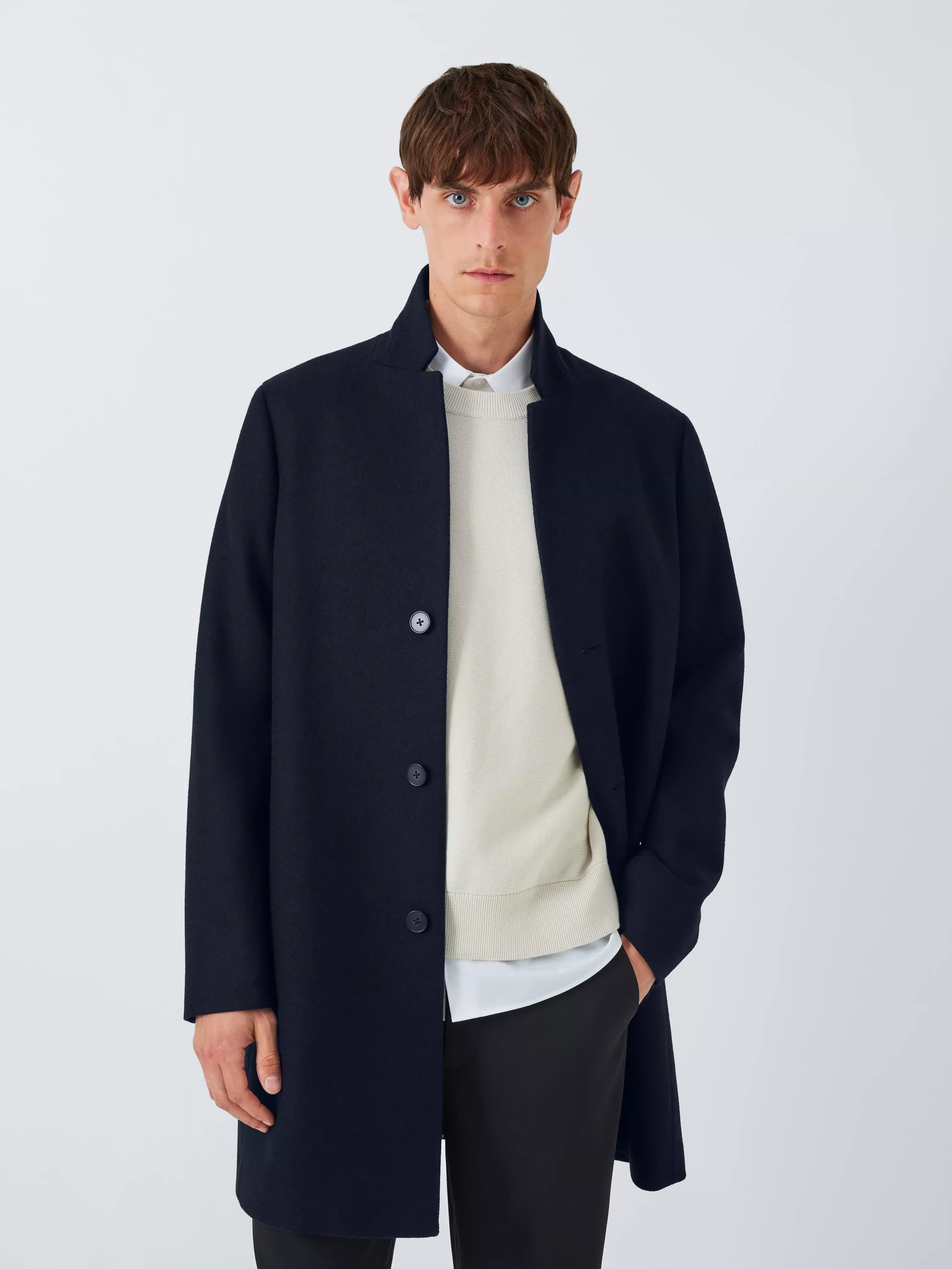 Stand up collar overcoat sales