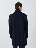 Kin Stand Collar Wool Blend Overcoat, Navy