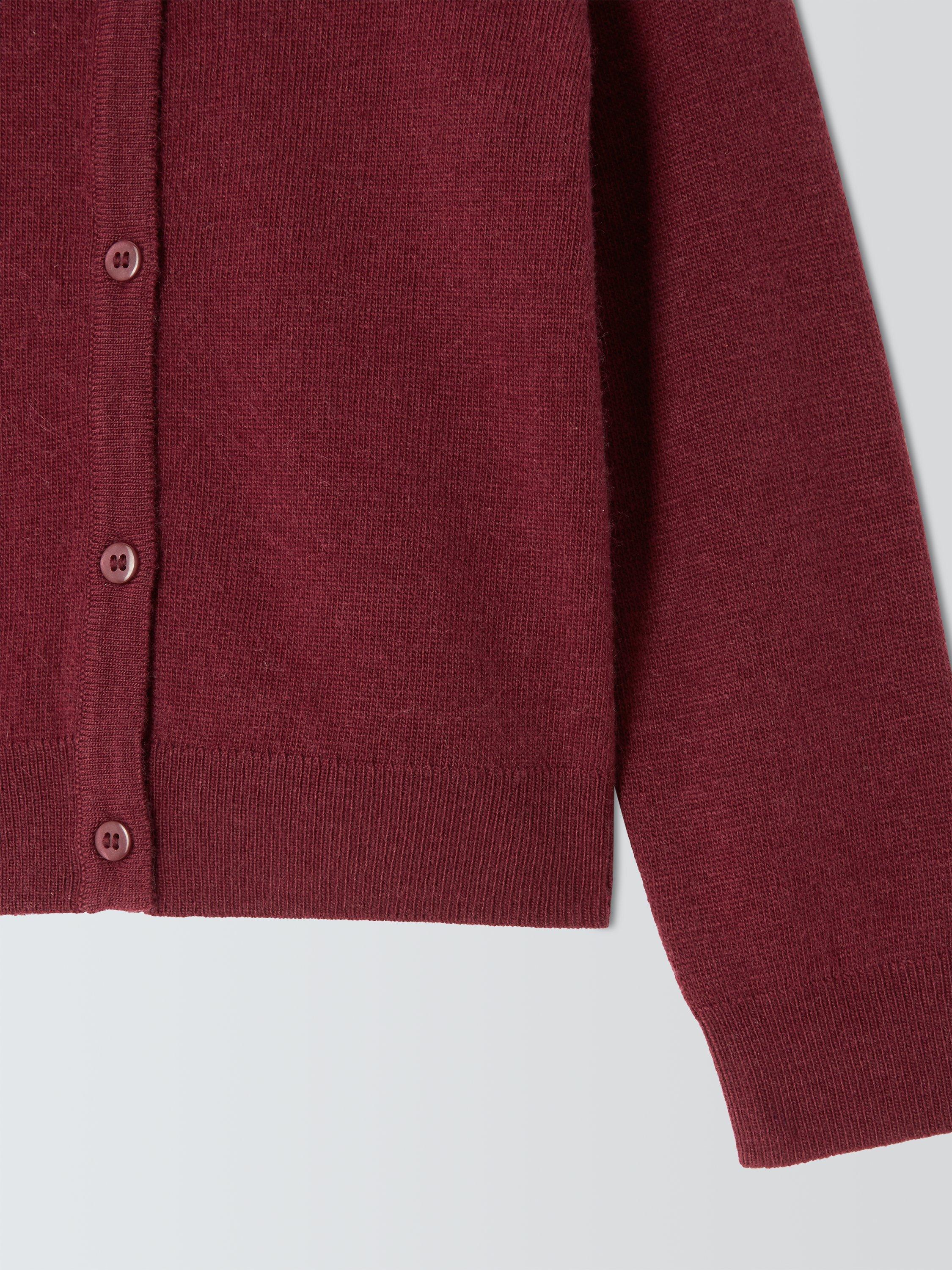 Product image 5 of 6, which shows John Lewis Kids' Button Wool Blend Cardigan, Berry Pink, 8 years