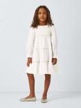 John Lewis Heirloom Collection Kids' Sparkle Stripe Party Dress, Cream