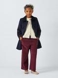 John Lewis Heirloom Collection Kids' Lace Trim Pocket Corduroy Trousers, Fig