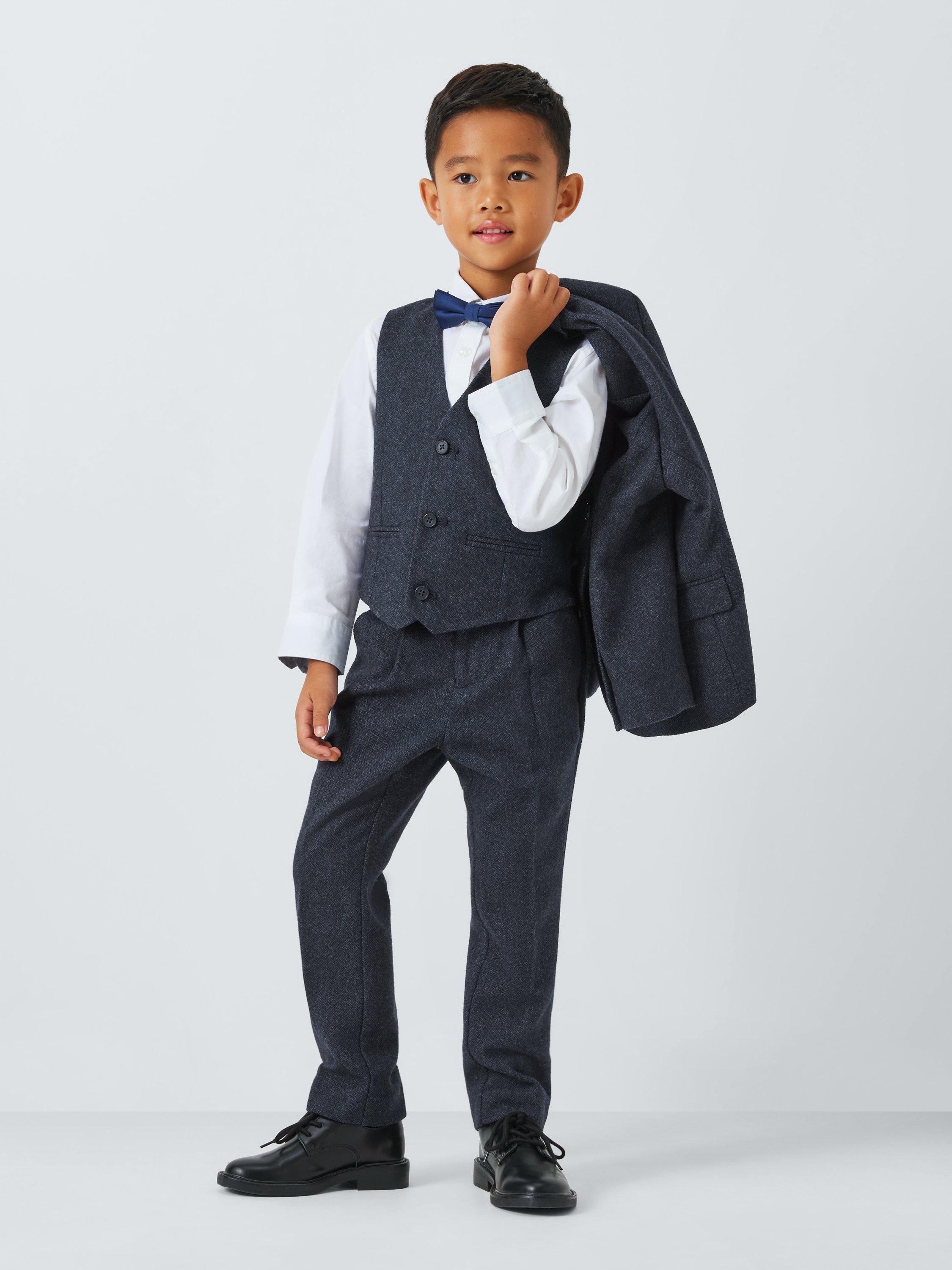 John Lewis Heirloom Collection Kids' Textured Herringbone Waistcoat ...