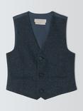 John Lewis Heirloom Collection Kids' Textured Herringbone Waistcoat, Navy