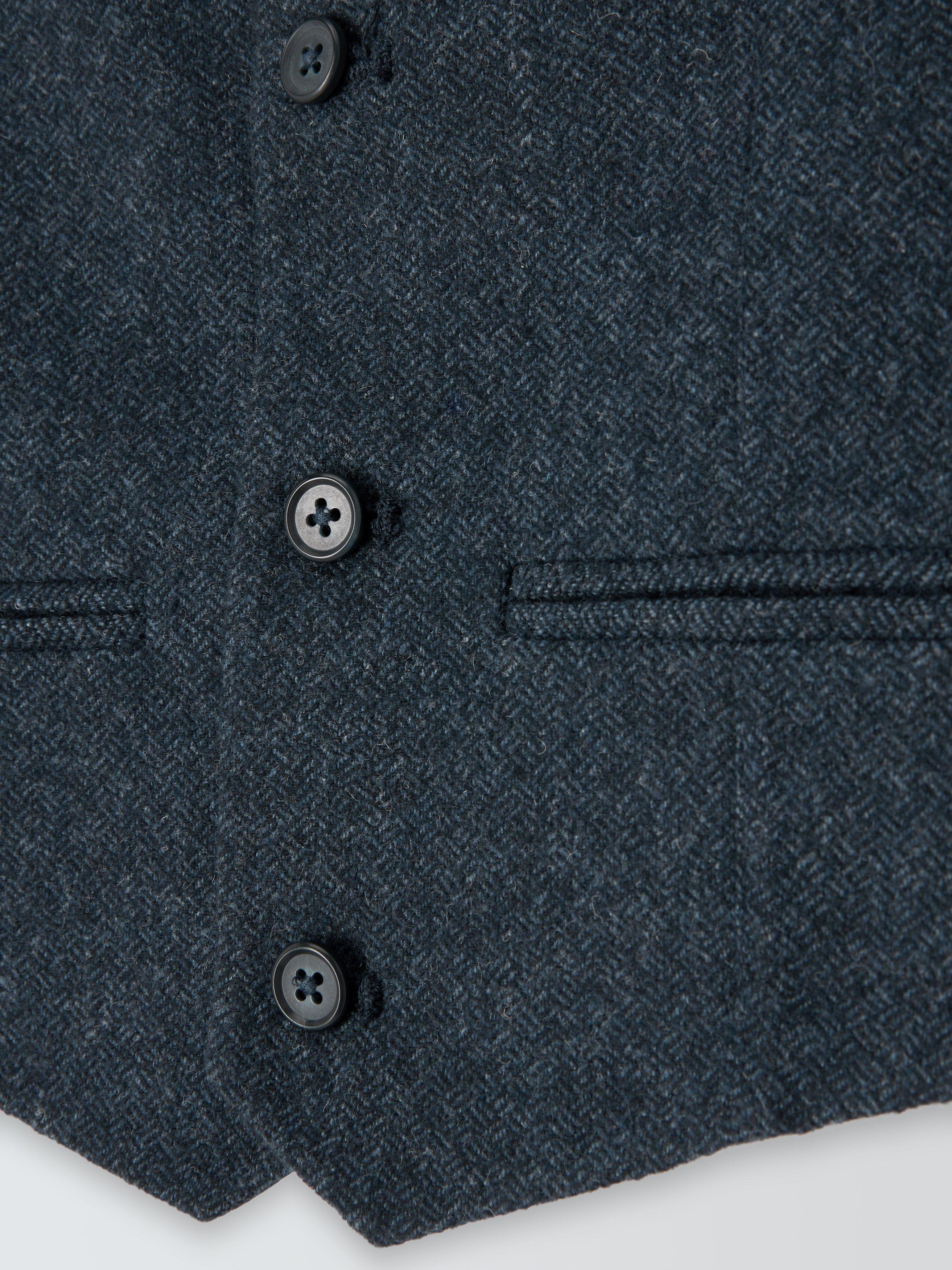 John Lewis Heirloom Collection Kids' Textured Herringbone Waistcoat, Navy