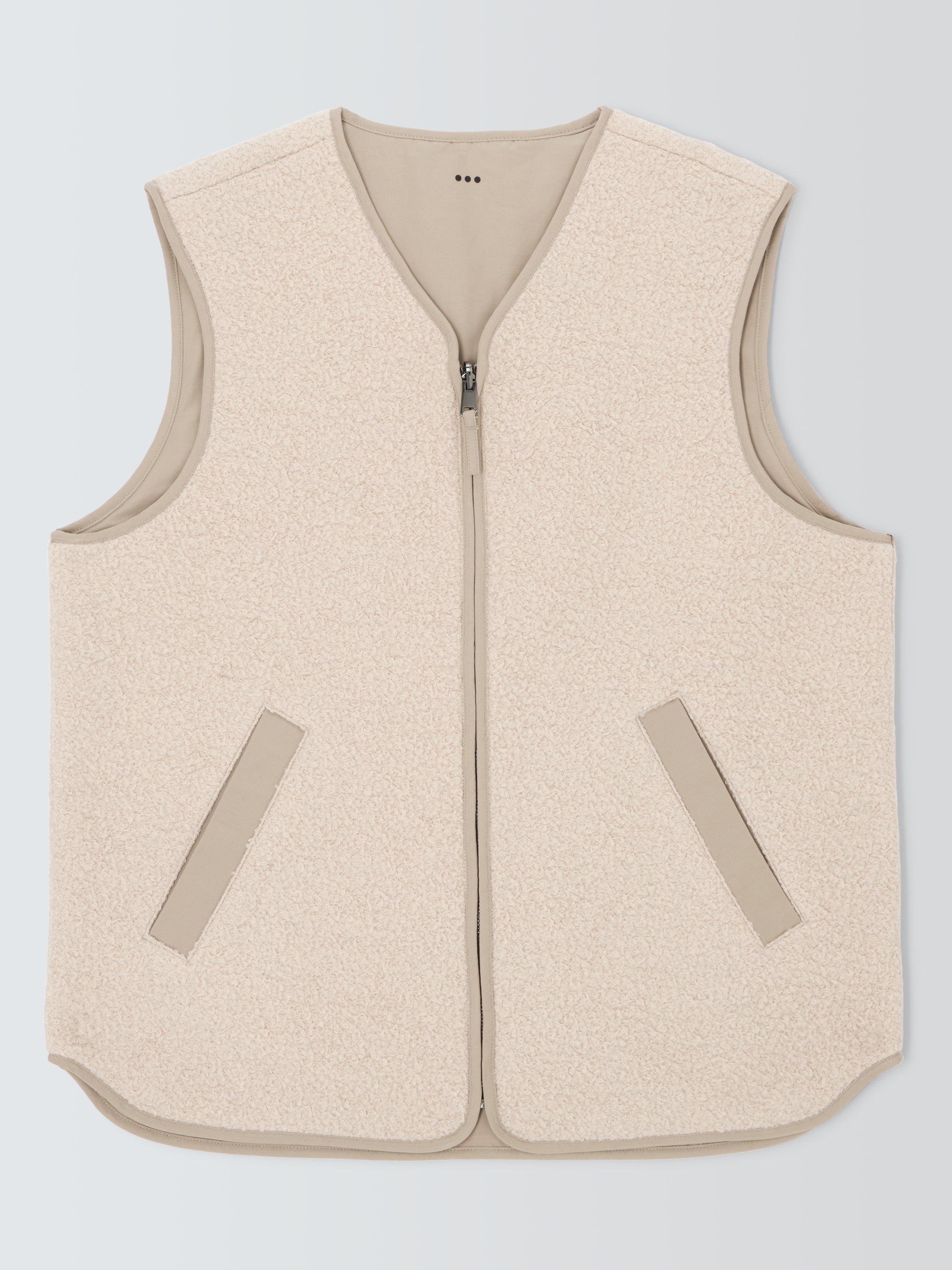 Product image 4 of 7, which shows Kin Reversible Wool Blend Shearling Gilet, Natural/Alumnium, XXL