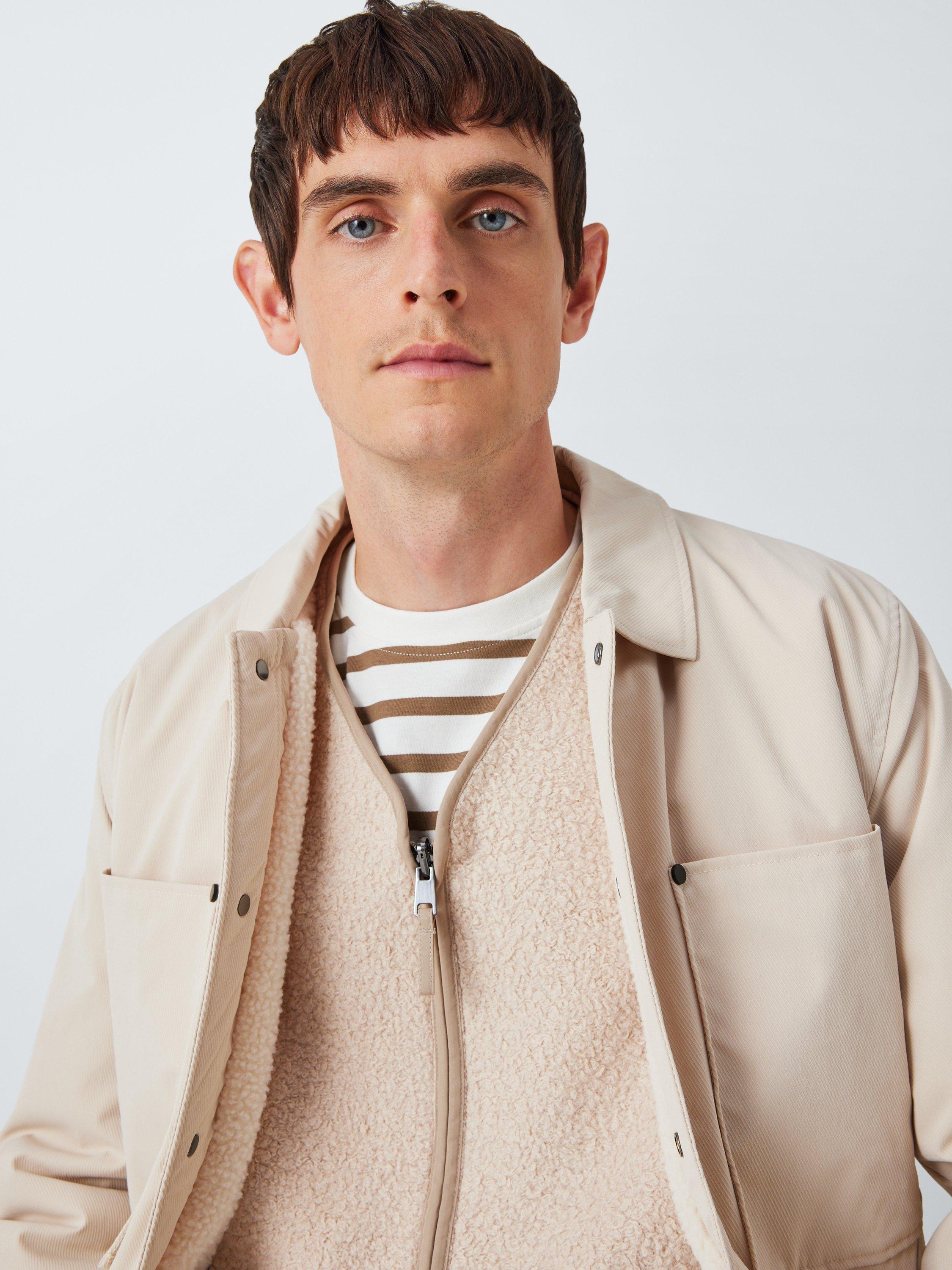Product image 6 of 7, which shows Kin Reversible Wool Blend Shearling Gilet, Natural/Alumnium, XXL