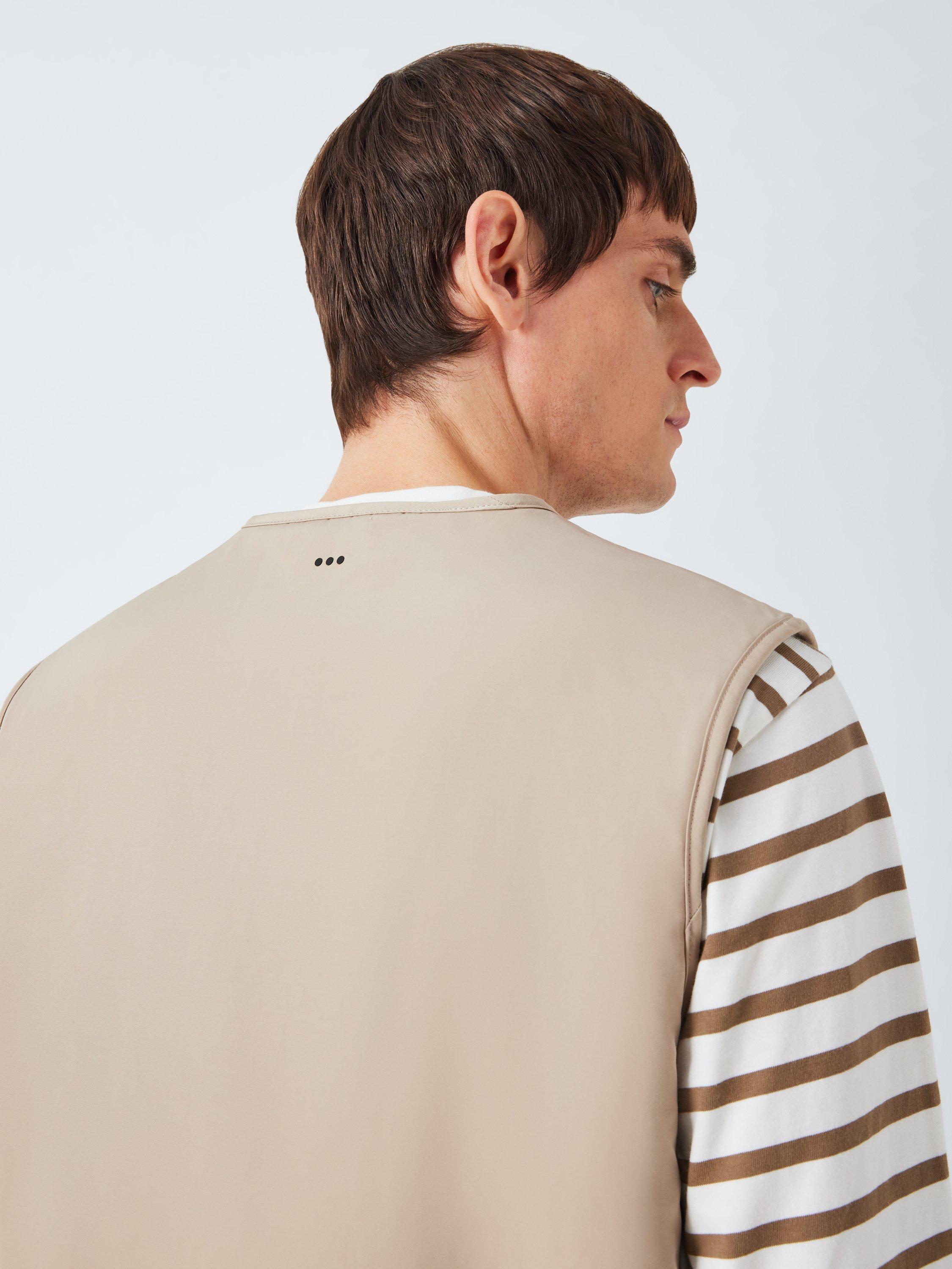 Product image 7 of 7, which shows Kin Reversible Wool Blend Shearling Gilet, Natural/Alumnium, XXL