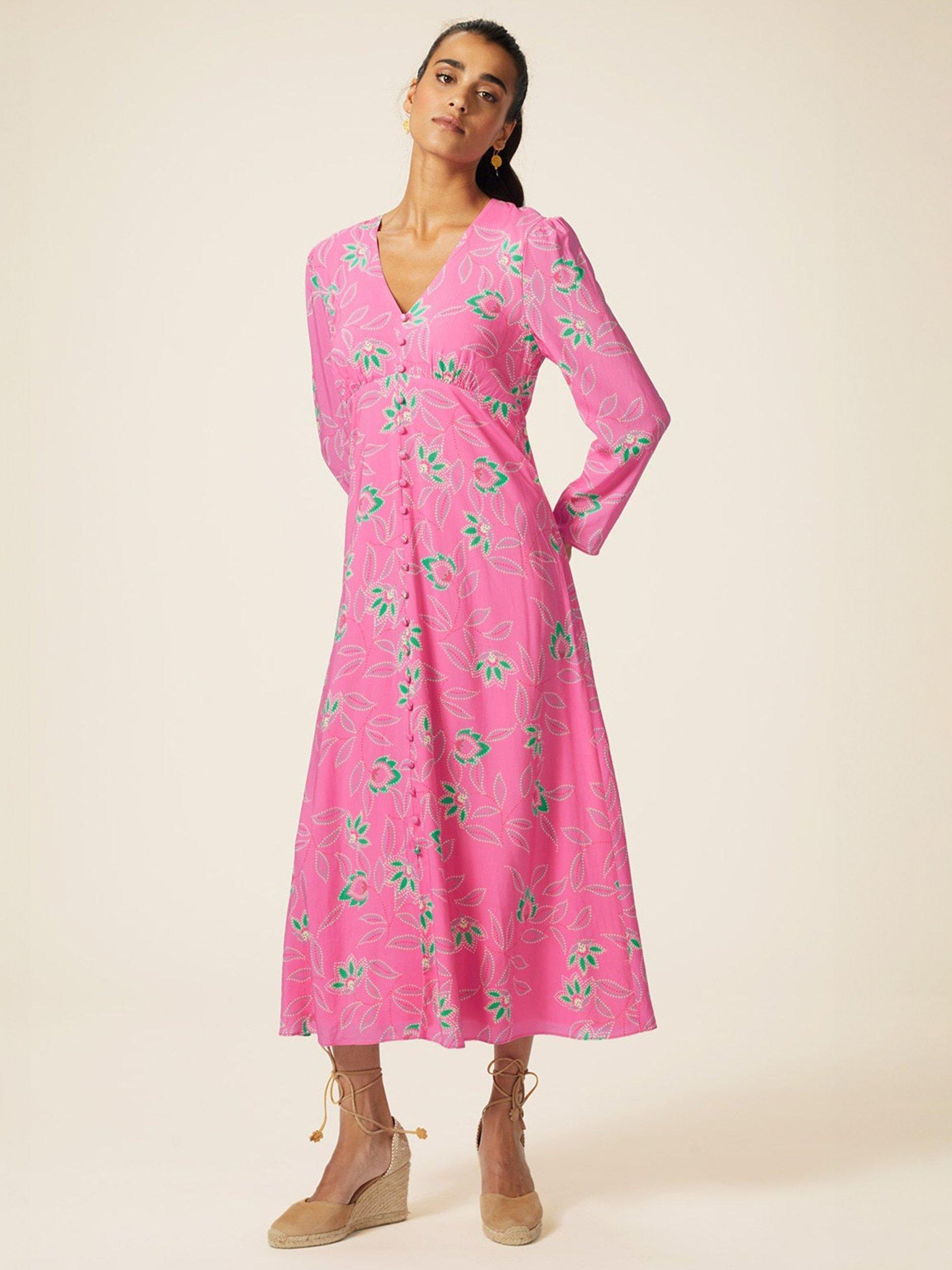 Product image 1 of 7, which shows Aspiga Claudia Midi Dress, Waterlily Pink, XS