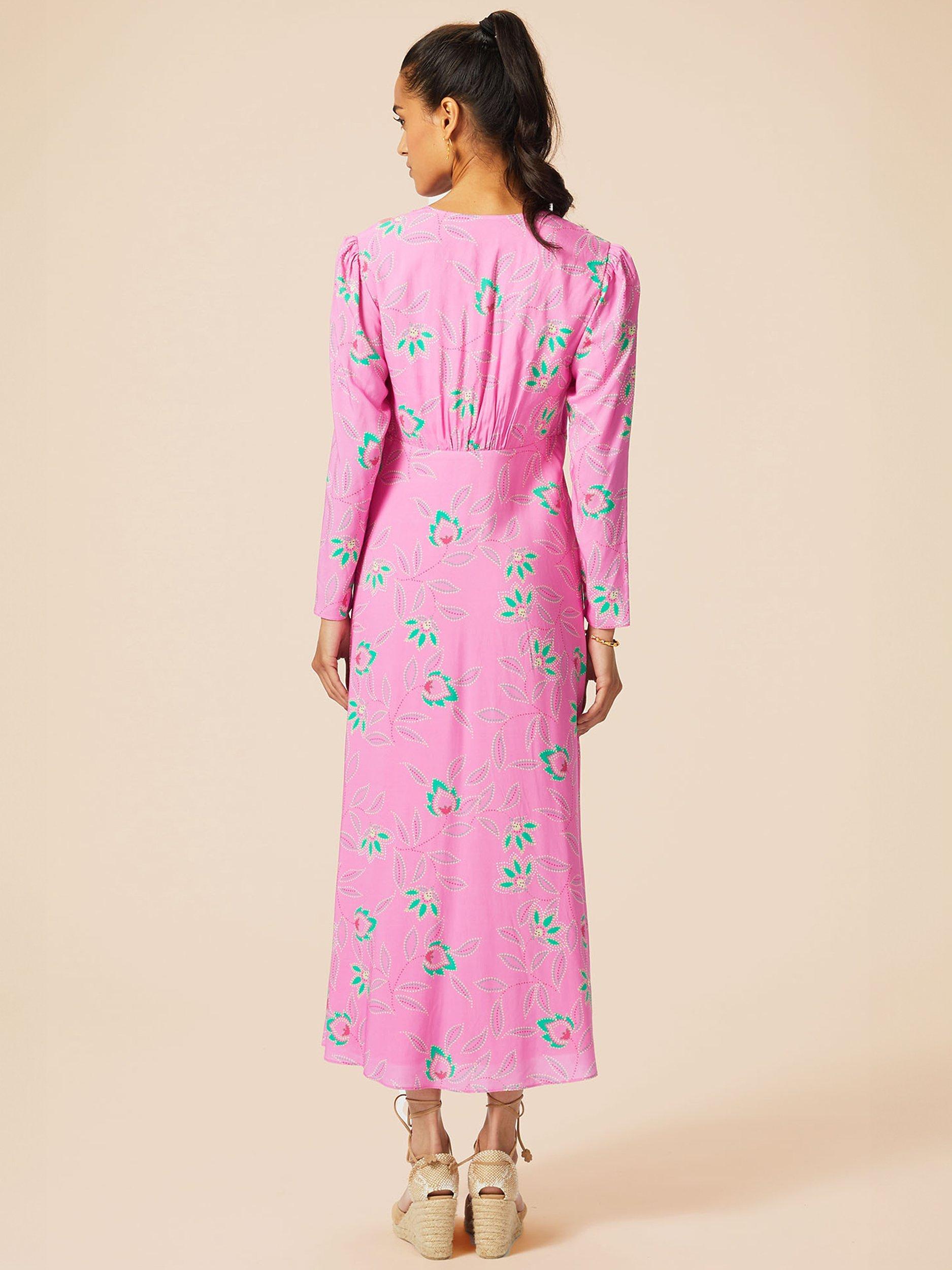 Product image 2 of 7, which shows Aspiga Claudia Midi Dress, Waterlily Pink, XS