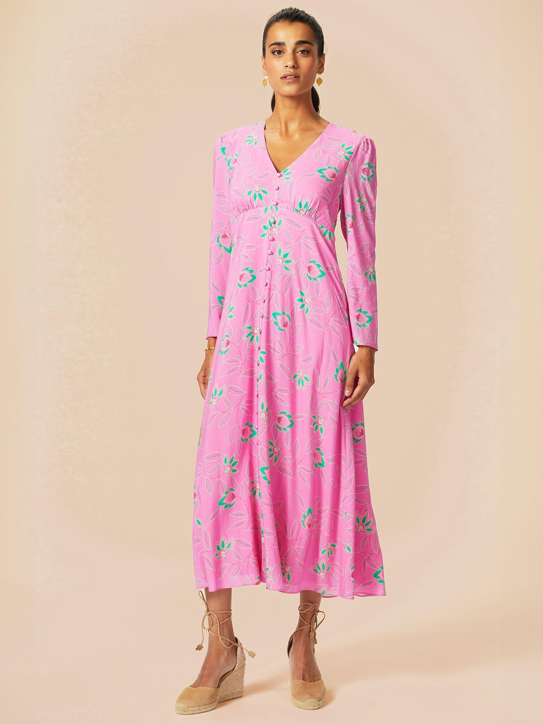 Product image 4 of 7, which shows Aspiga Claudia Midi Dress, Waterlily Pink, XS