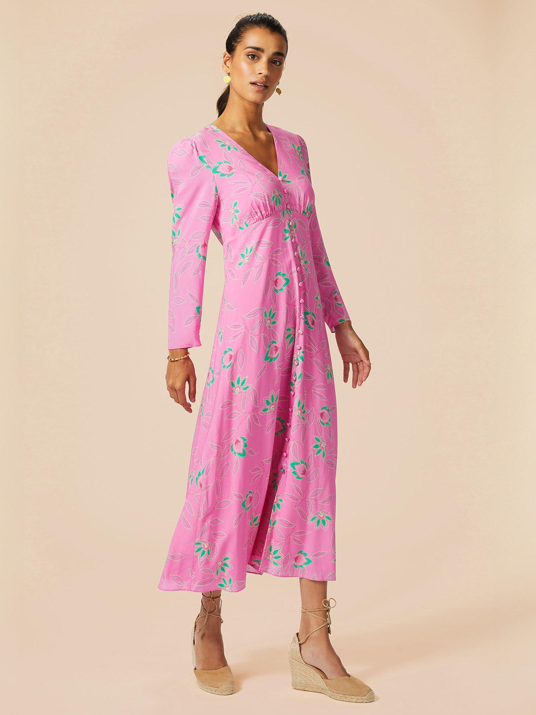 Product image 5 of 7, which shows Aspiga Claudia Midi Dress, Waterlily Pink, XS