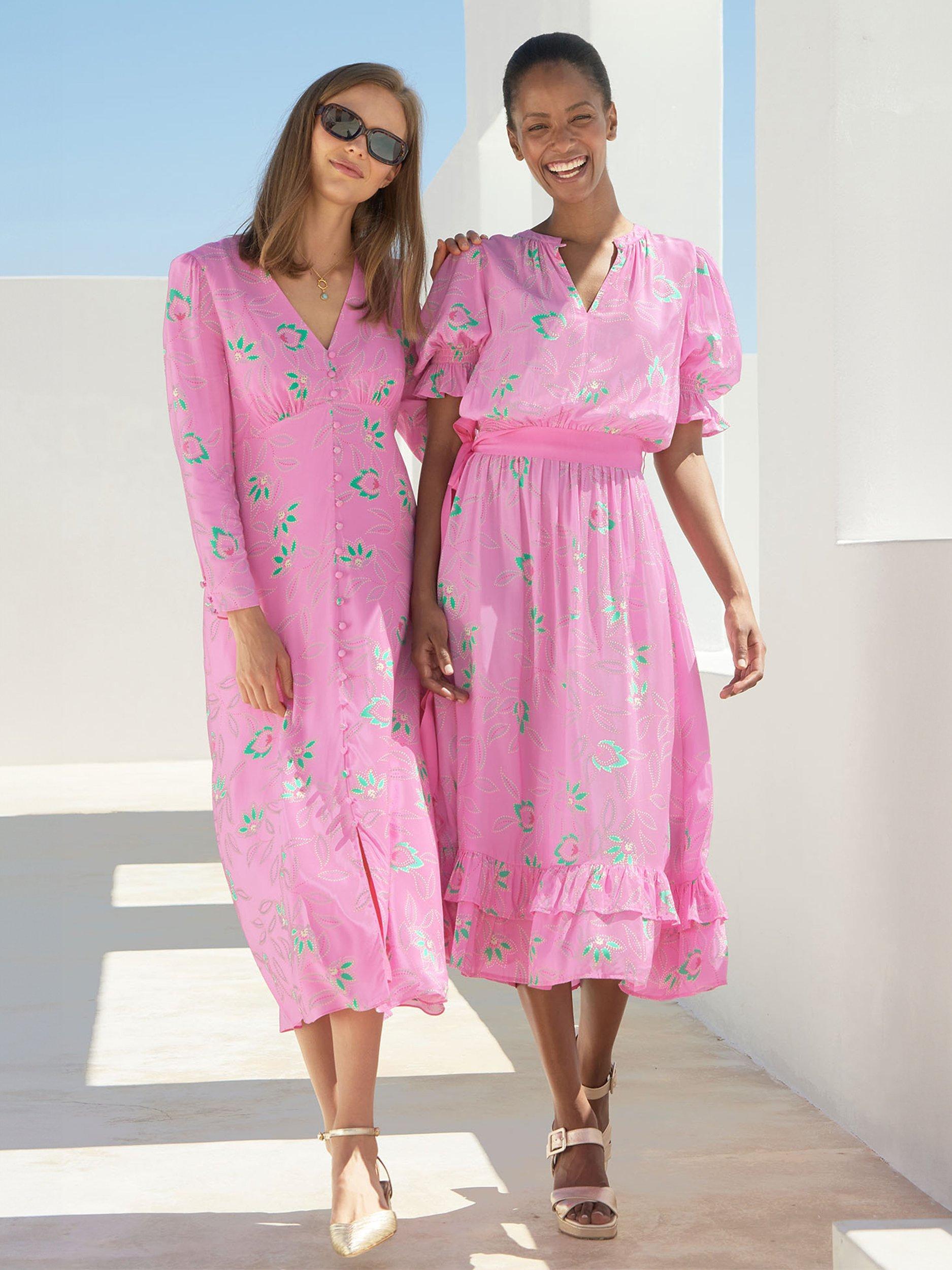 Product image 7 of 7, which shows Aspiga Claudia Midi Dress, Waterlily Pink, XS