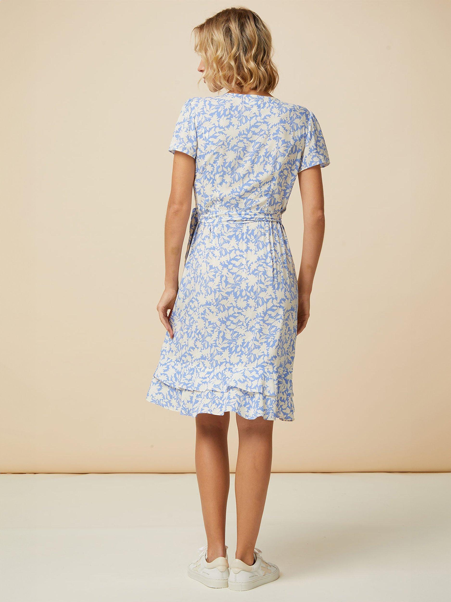 Product image 2 of 9, which shows Aspiga Chelsea Ecovero Wrap Dress, Blue/White, XS