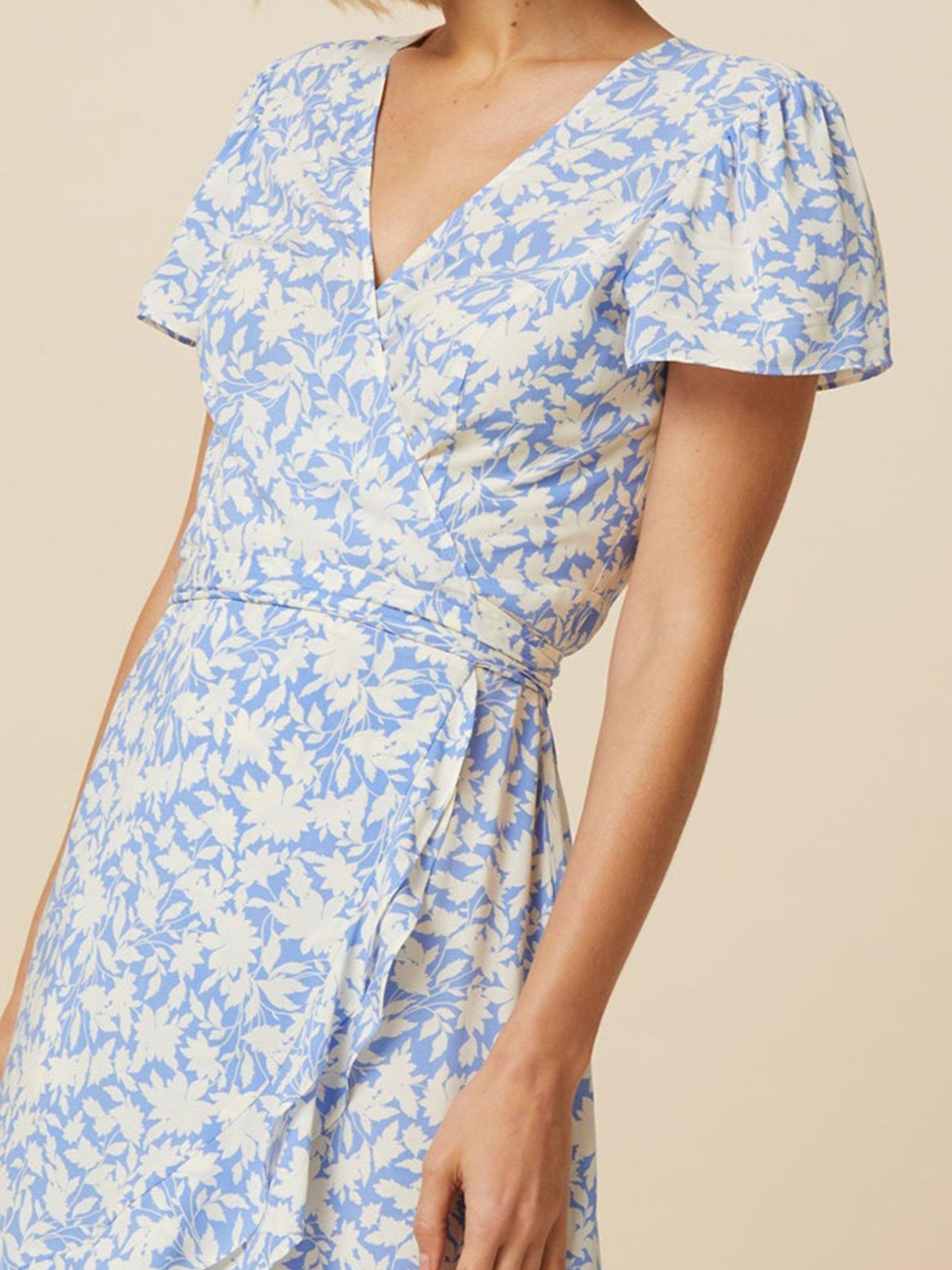 Product image 3 of 9, which shows Aspiga Chelsea Ecovero Wrap Dress, Blue/White, XS