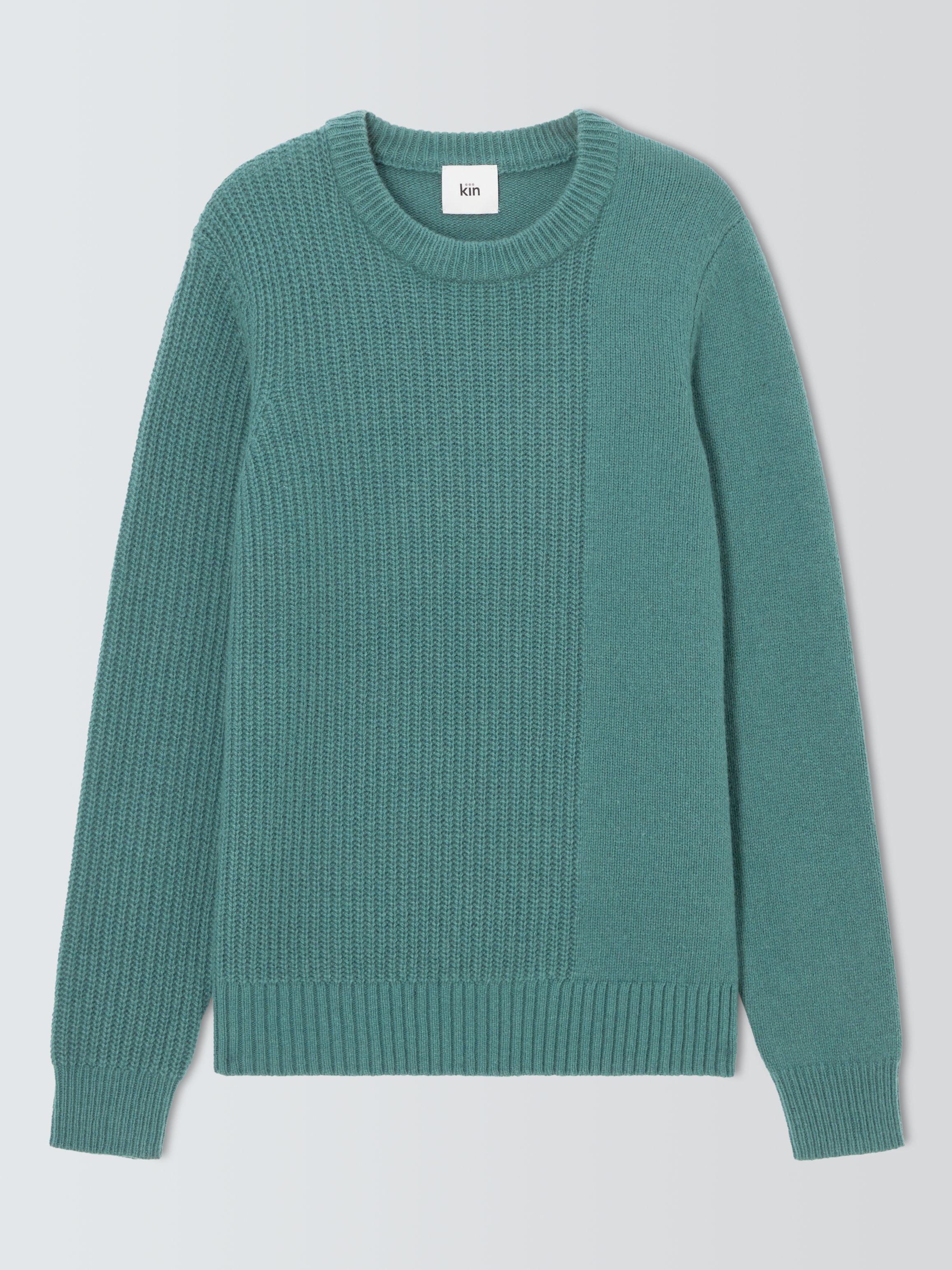 Product image 4 of 6, which shows Kin Asymmetric Knit Jumper, Sea Pine, XL