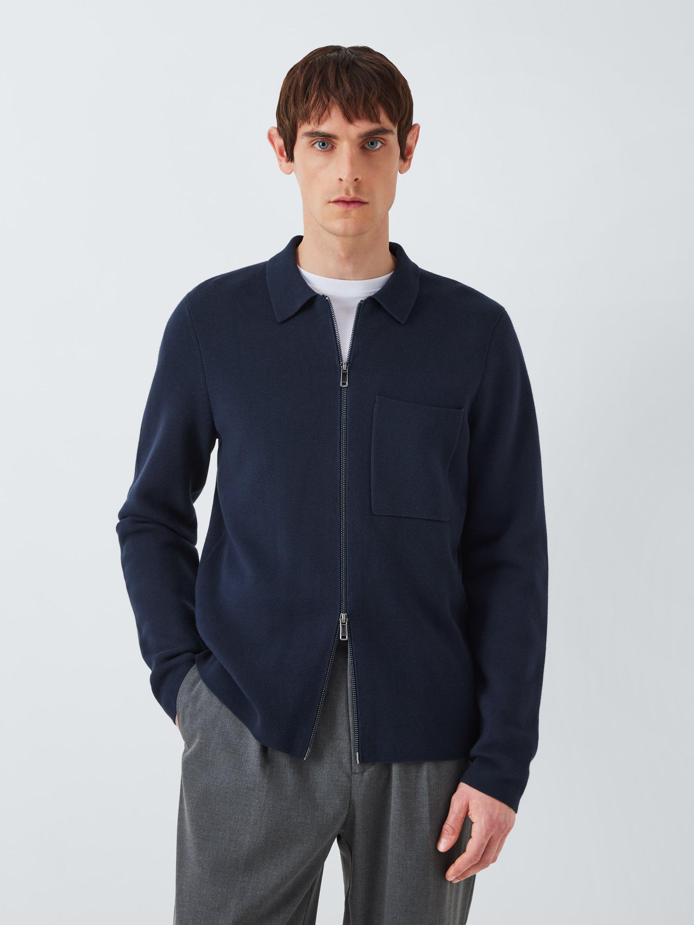 Kin Cotton Milano Full-Zip Top, Dark Sapphire