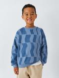 John Lewis Kids' Splice Stripe Sweatshirt, Blue Multi