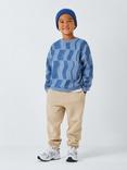 John Lewis Kids' Splice Stripe Sweatshirt, Blue Multi