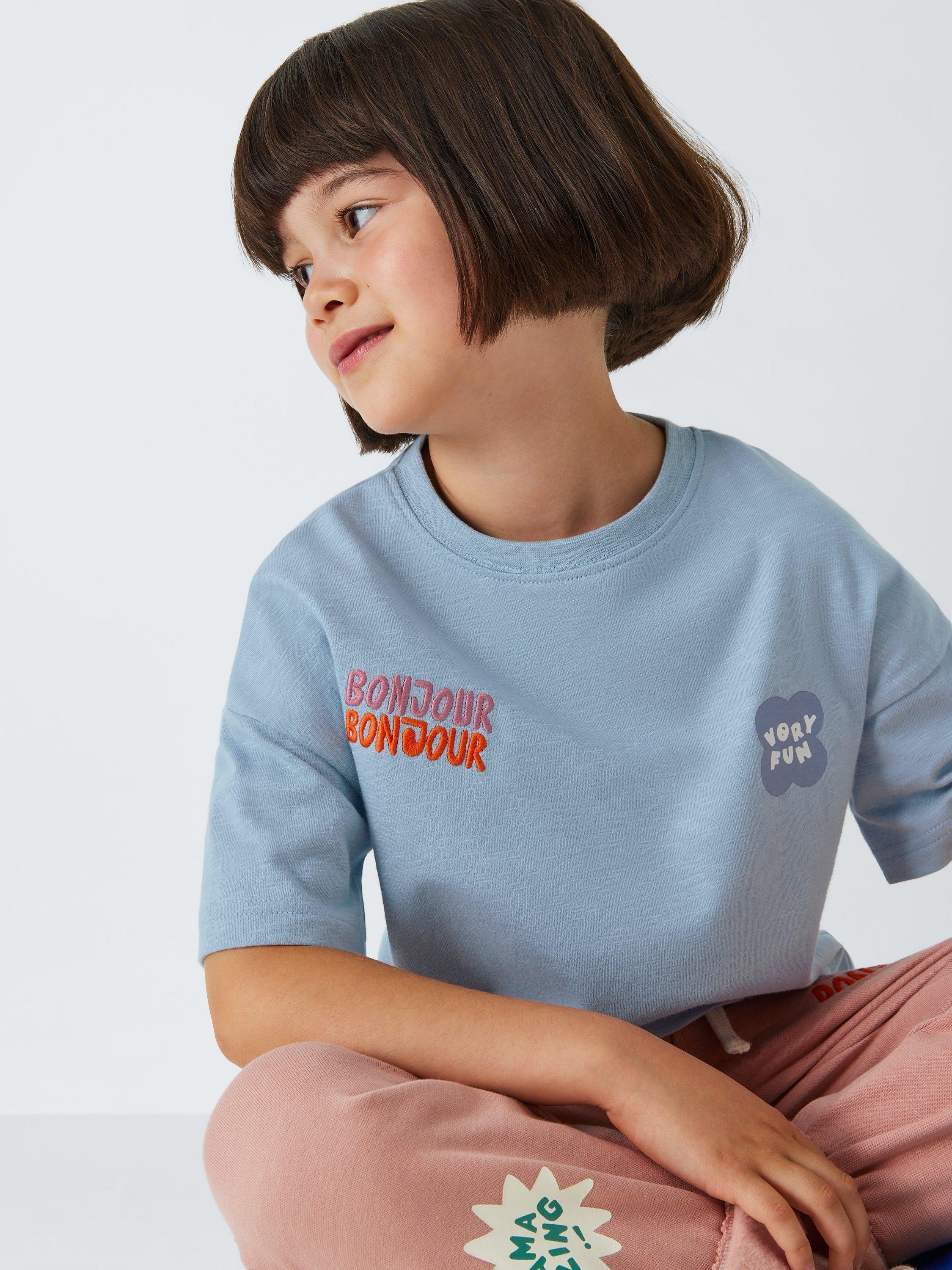 Product image 4 of 7, which shows John Lewis ANYDAY Kids' Badge T-Shirt, Light Blue, 5 years