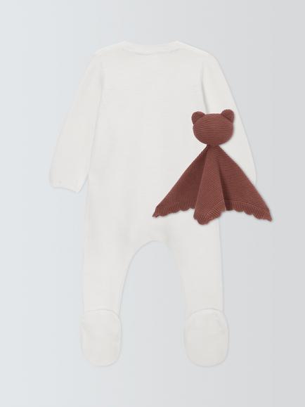 John Lewis Baby Cotton Wrap Sleepsuit and Knitted Comforter - view 2, 