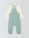 John Lewis Baby Knitted Dungaree and Long Sleeve Top Set, Blue