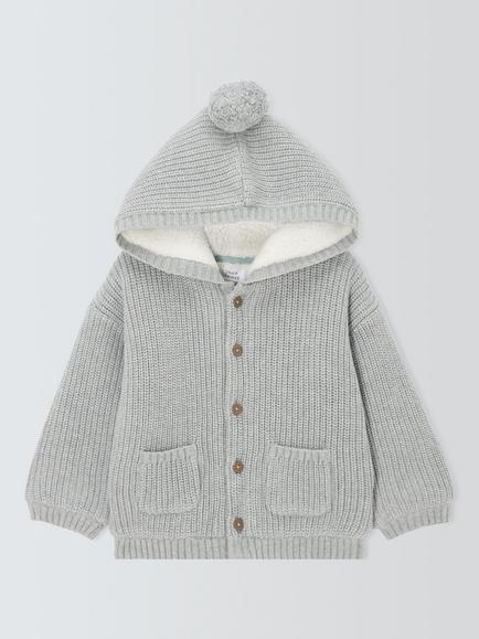 John Lewis Baby Knitted Hooded Cardigan, 