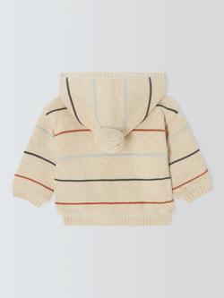 John Lewis Baby Striped Hooded Cardigan, Multi - view 2, 