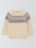 John Lewis Baby Fair Isle Wool Blend Jumper, Natural