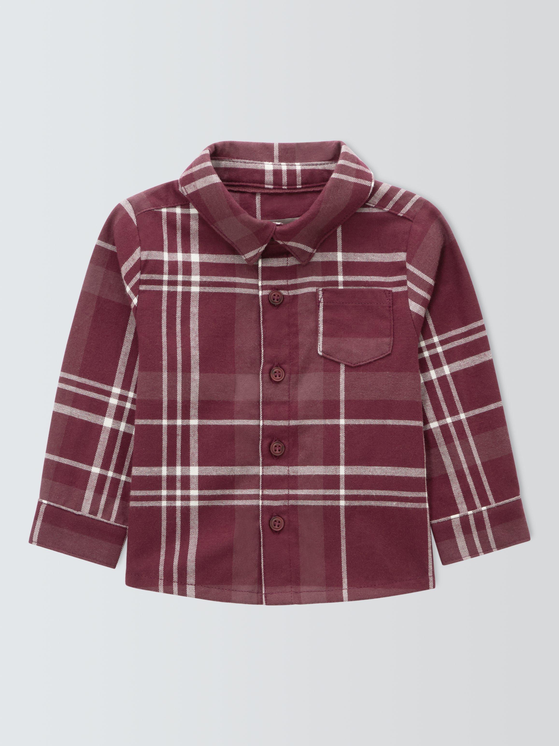 John Lewis Heirloom Collection Baby Check Shirt, Fig