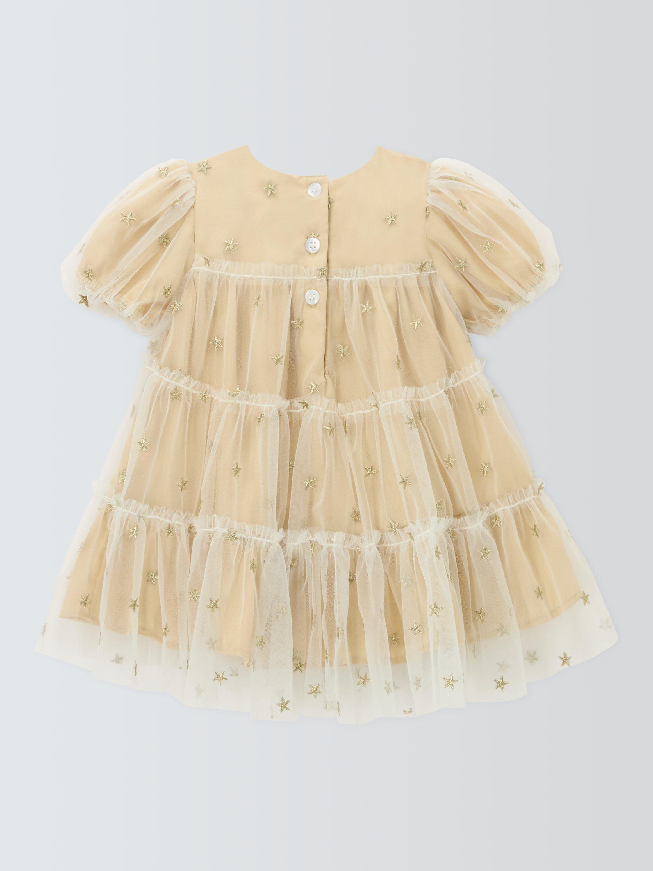 John Lewis Heirloom Collection Tulle Star Dress Natural