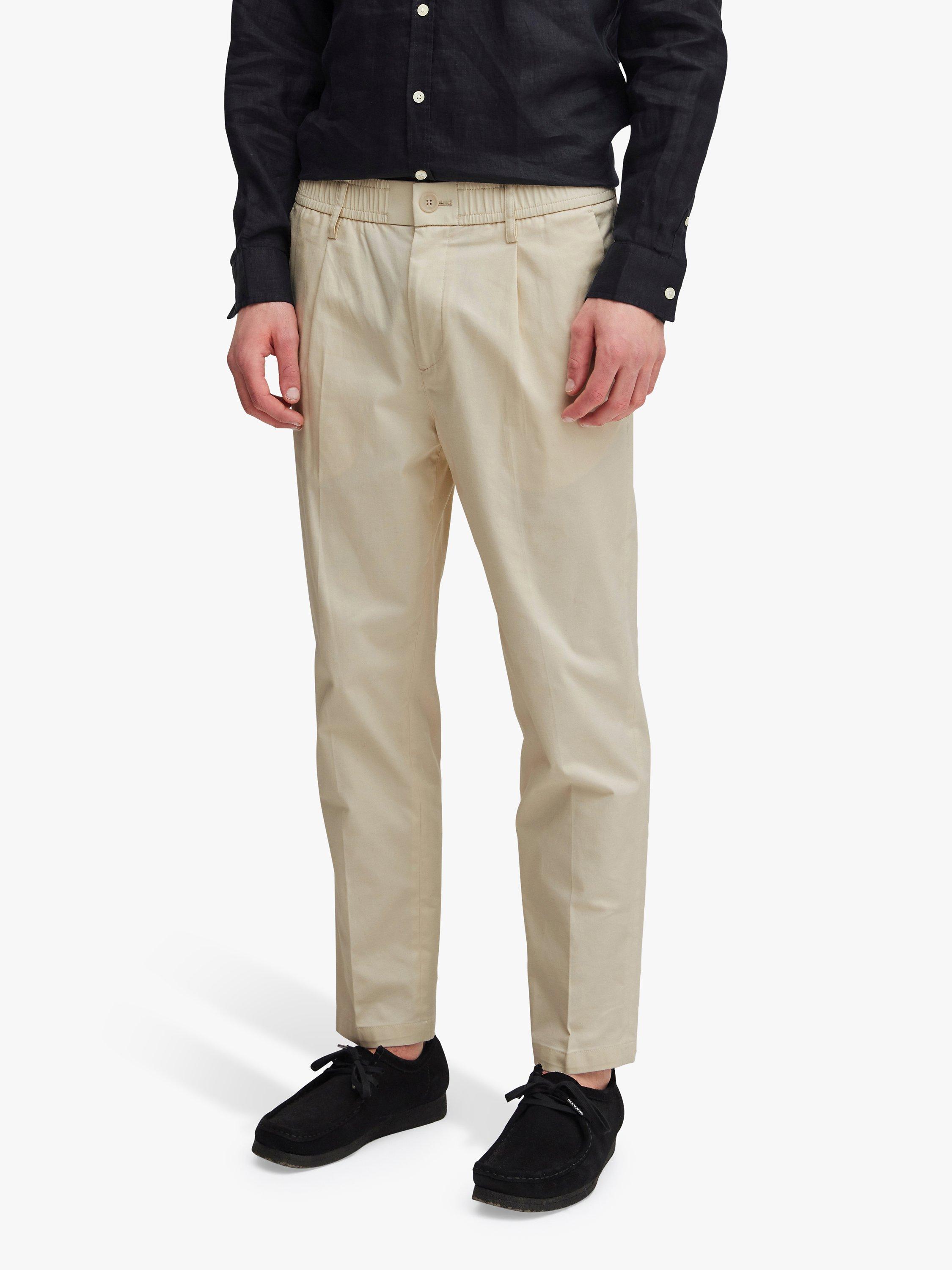 Product image 1 of 6, which shows Casual Friday Marc Relaxed Pleated Stretch Trousers, White Asparagus, 30R