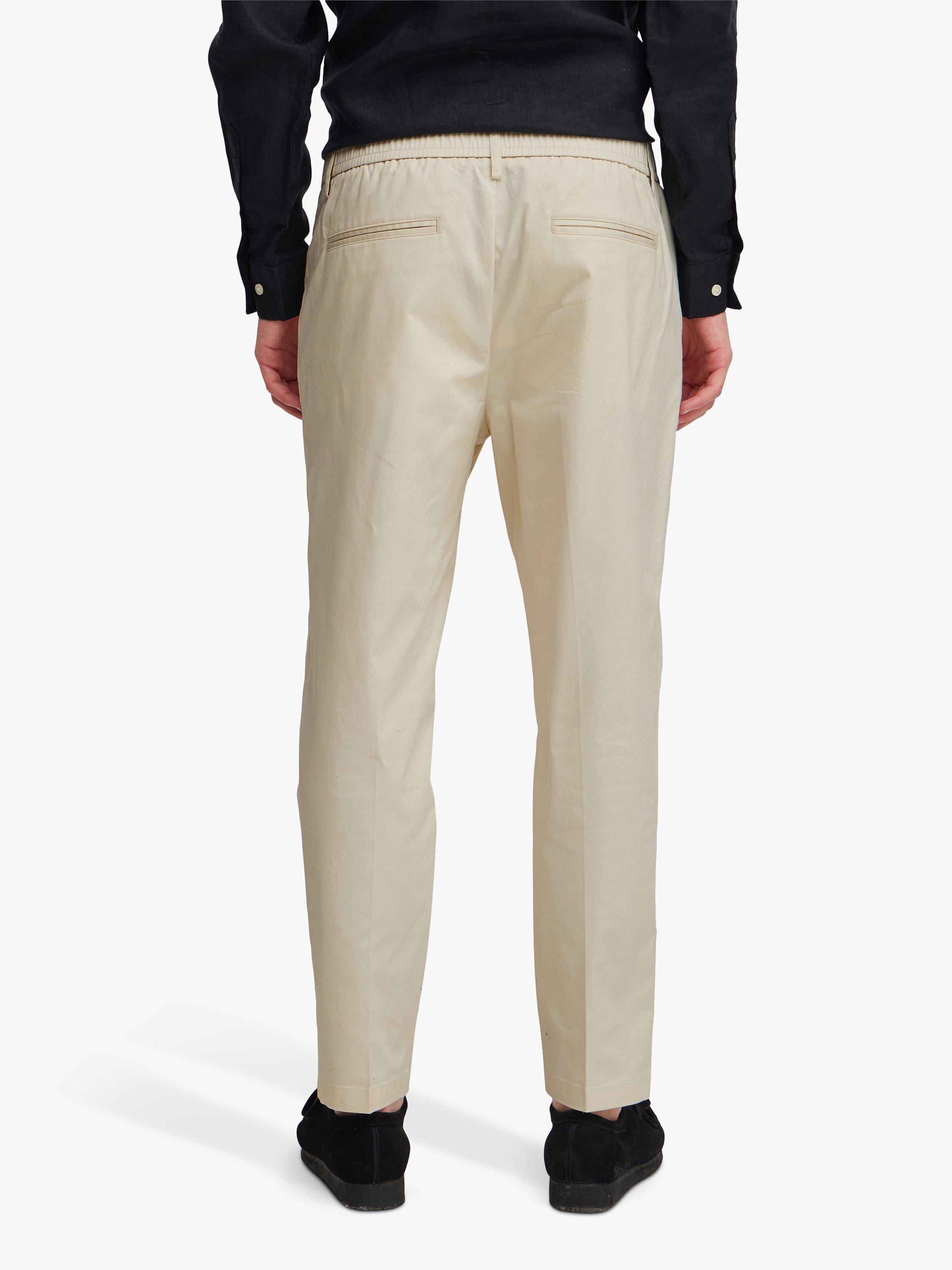 Product image 2 of 6, which shows Casual Friday Marc Relaxed Pleated Stretch Trousers, White Asparagus, 30R