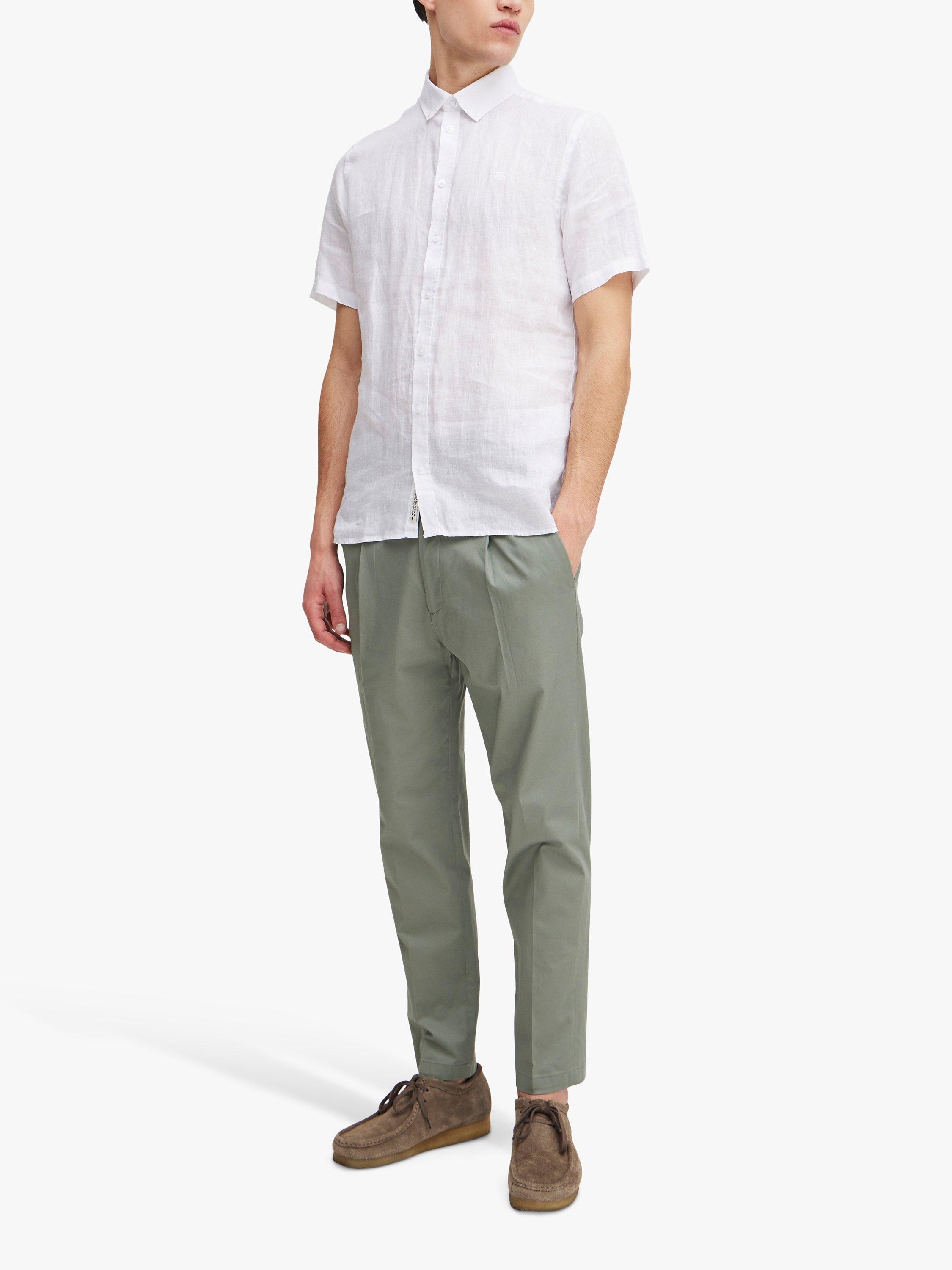 Product image 3 of 6, which shows Casual Friday Marc Relaxed Pleated Stretch Trousers, Agave Green, 28R