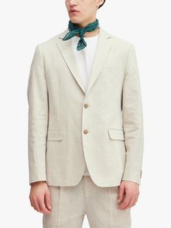 Casual Friday Bille Linen Mix Single Breasted Blazer, Chateau Gray Melange