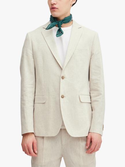 Casual Friday Bille Linen Mix Single Breasted Blazer, Chateau Gray Melange