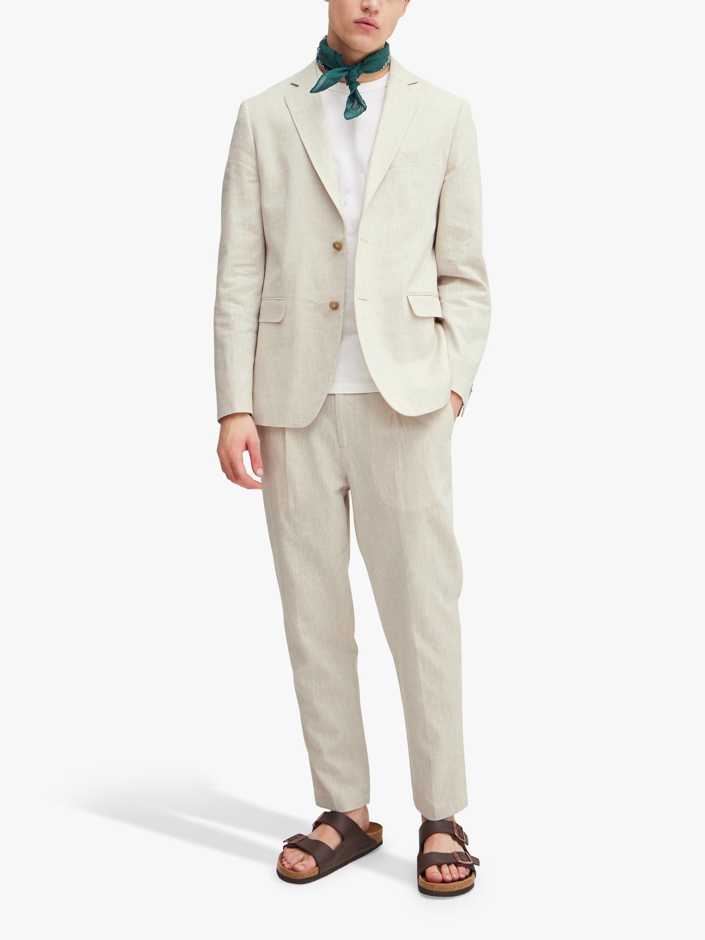 Product image 3 of 6, which shows Casual Friday Bille Linen Mix Single Breasted Blazer, Chateau Gray Melange, 46