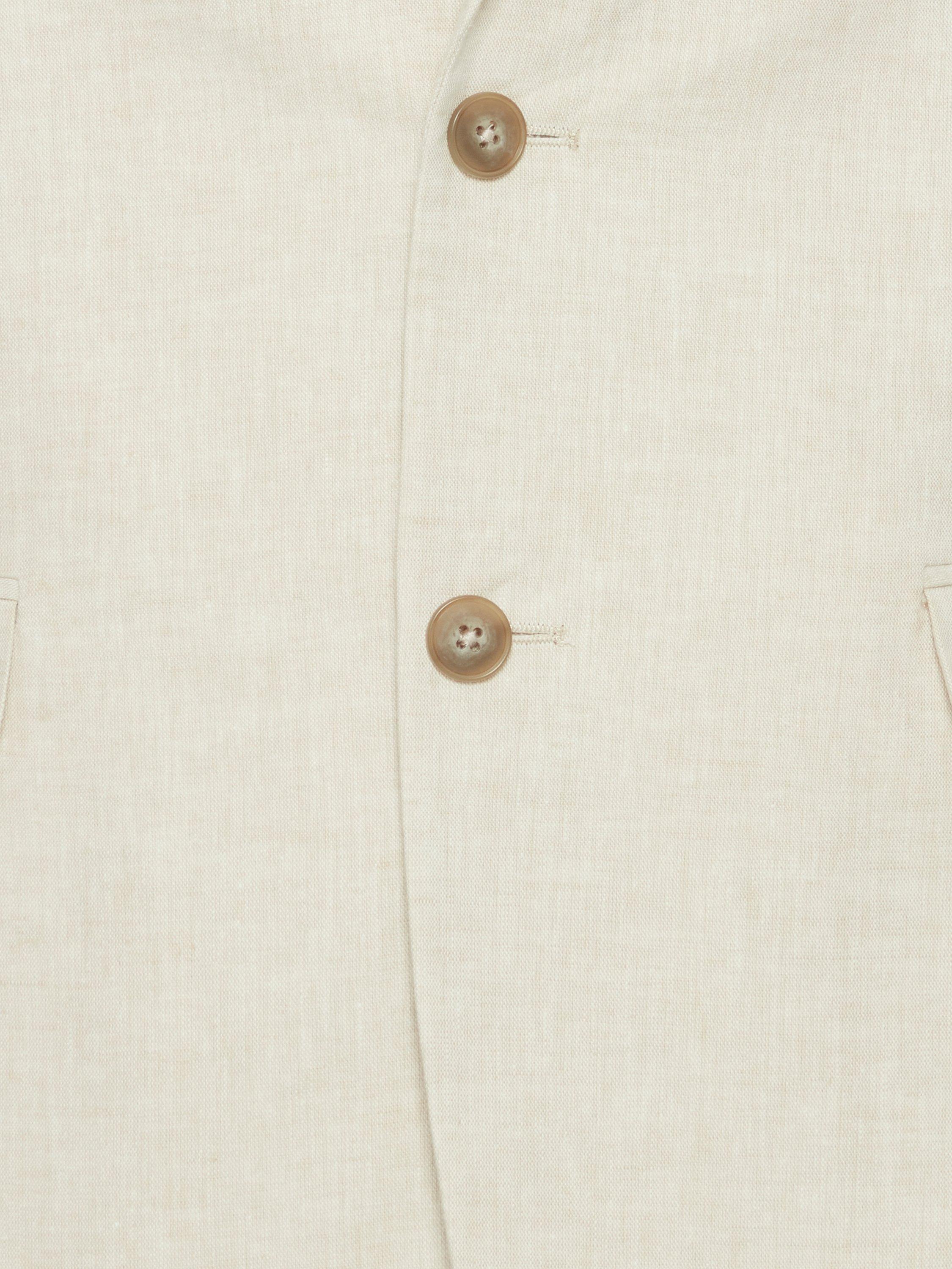 Product image 6 of 6, which shows Casual Friday Bille Linen Mix Single Breasted Blazer, Chateau Gray Melange, 46
