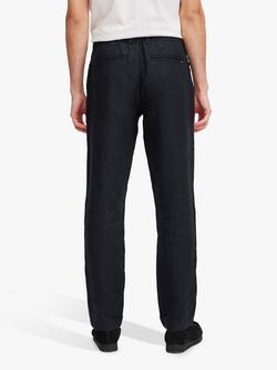 Casual Friday Pandrup Regular Fit Linen Trousers - view 2, Black Beauty