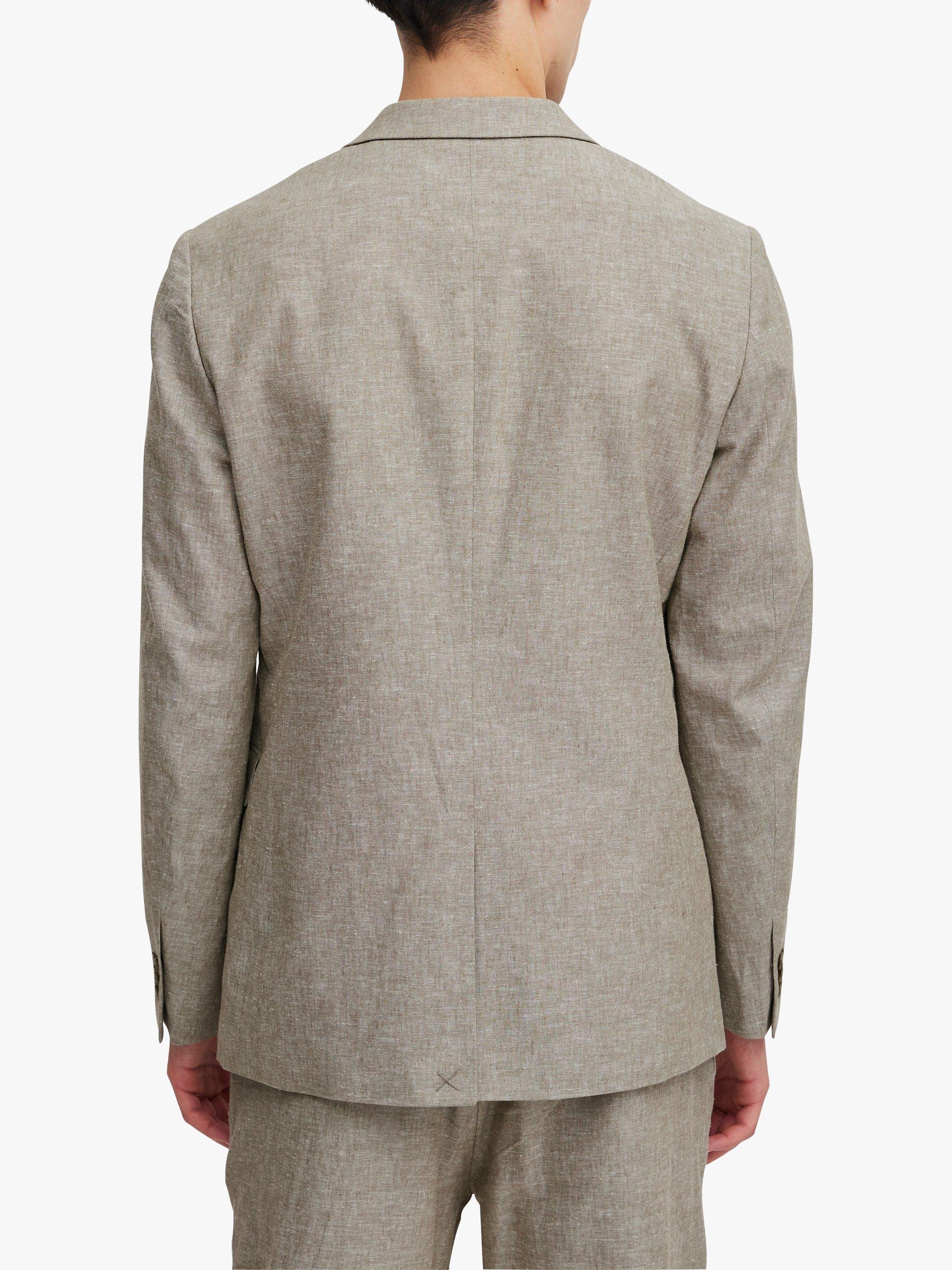 Product image 2 of 6, which shows Casual Friday Bille Linen Mix Single Breasted Blazer, Mermaid Melange, 48