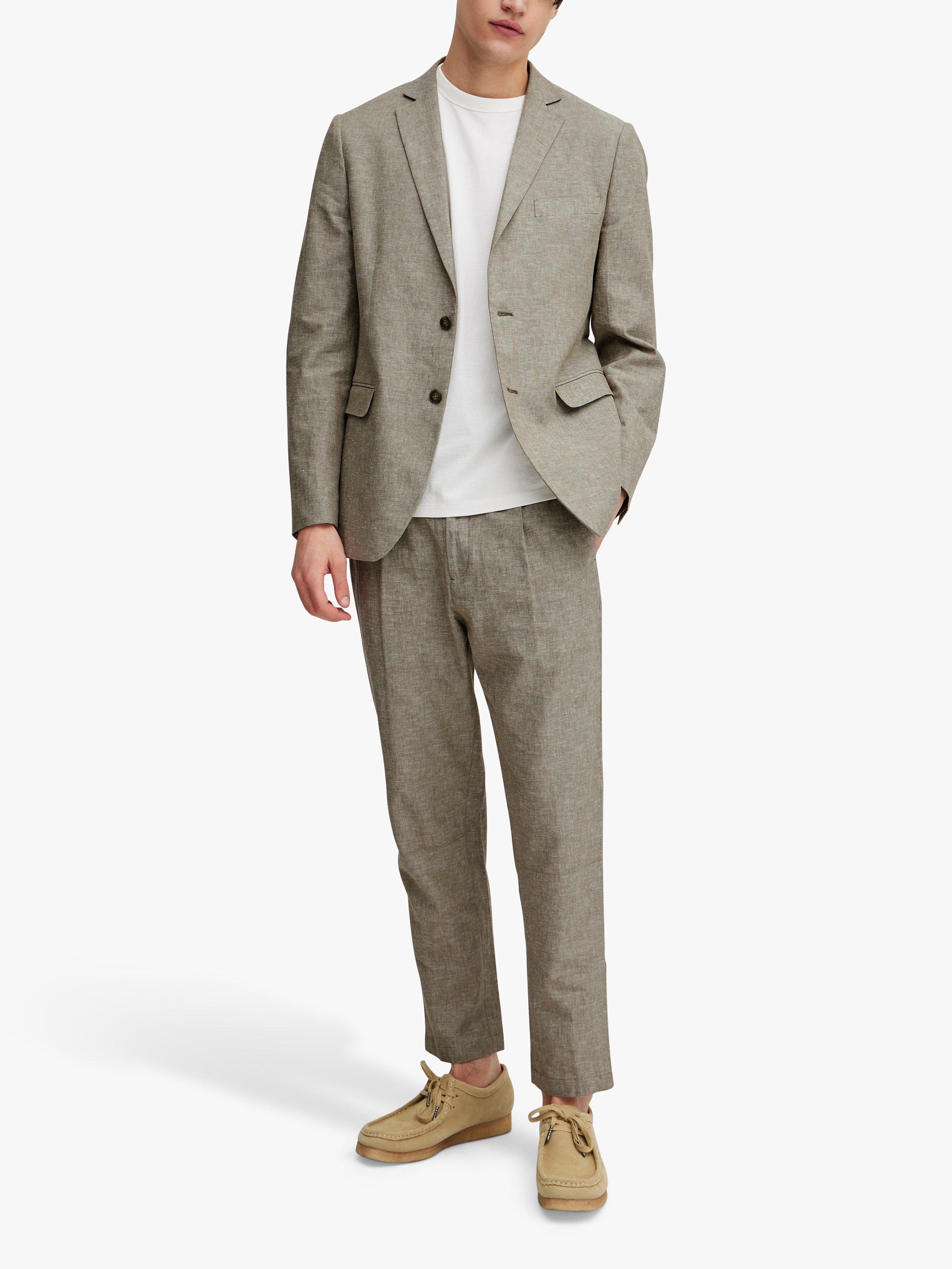 Product image 3 of 6, which shows Casual Friday Bille Linen Mix Single Breasted Blazer, Mermaid Melange, 48