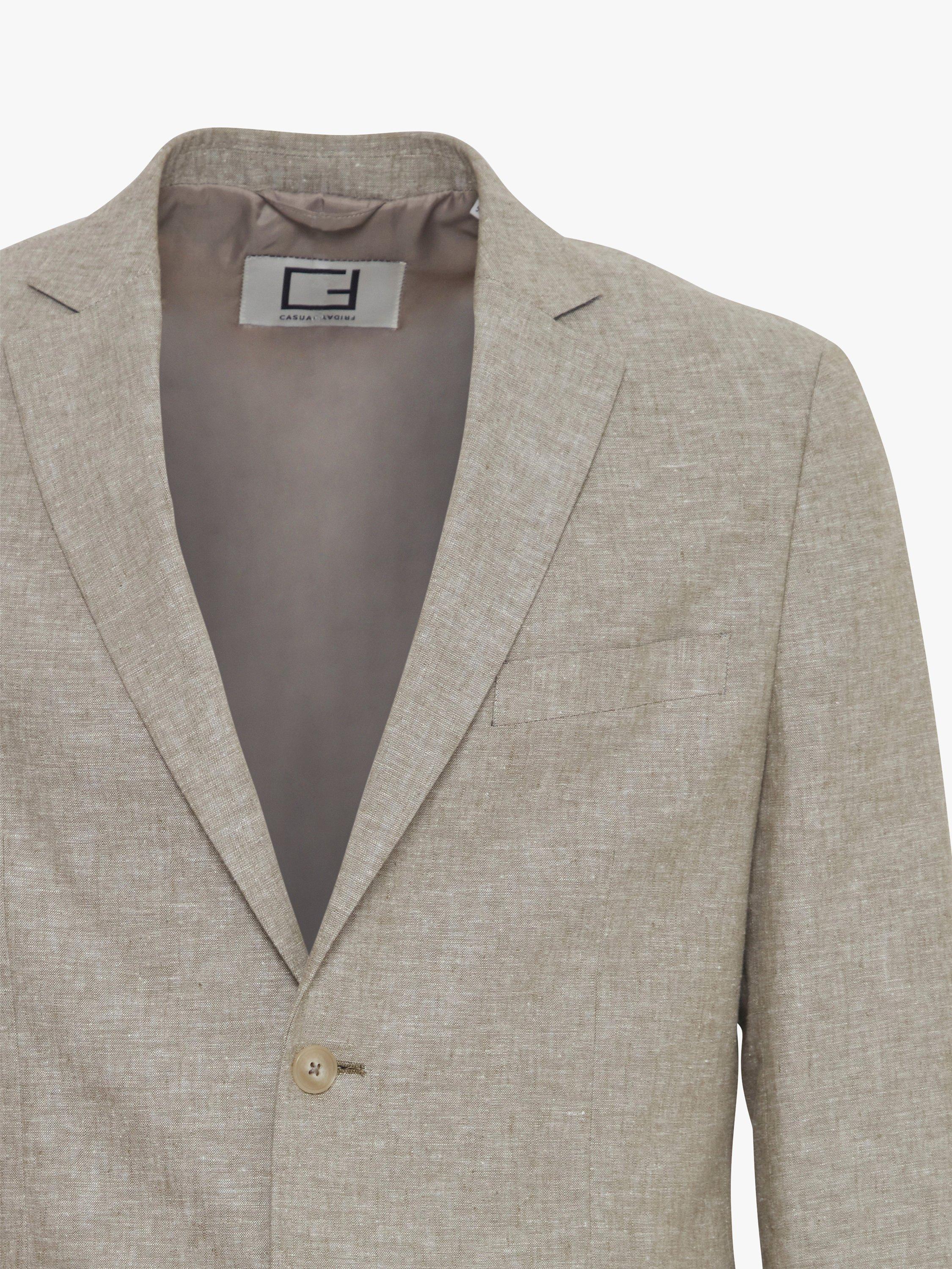 Product image 6 of 6, which shows Casual Friday Bille Linen Mix Single Breasted Blazer, Mermaid Melange, 48