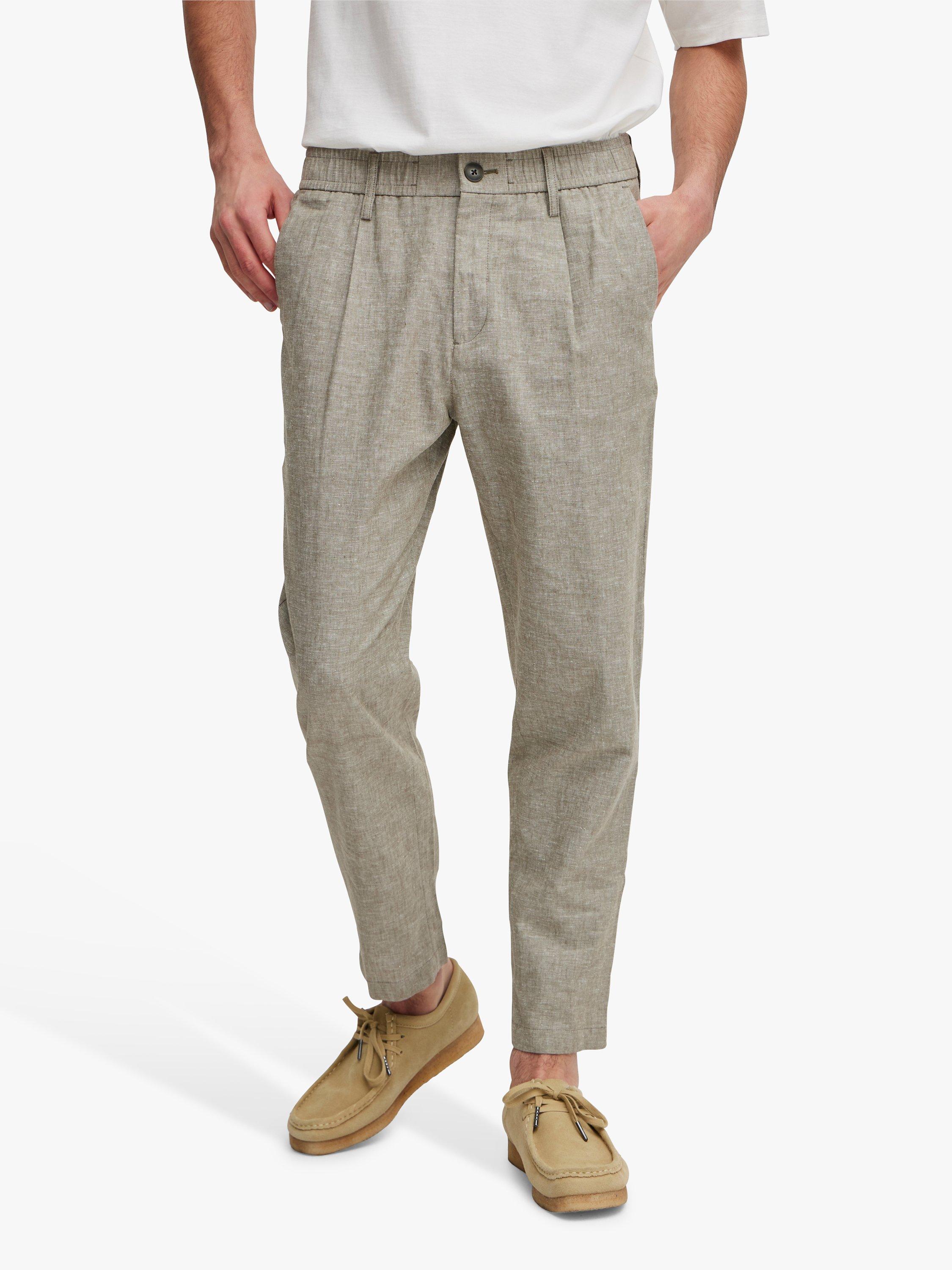 Casual Friday Marc Relaxed Fit Pleated Linen Trousers, Melange, 30R