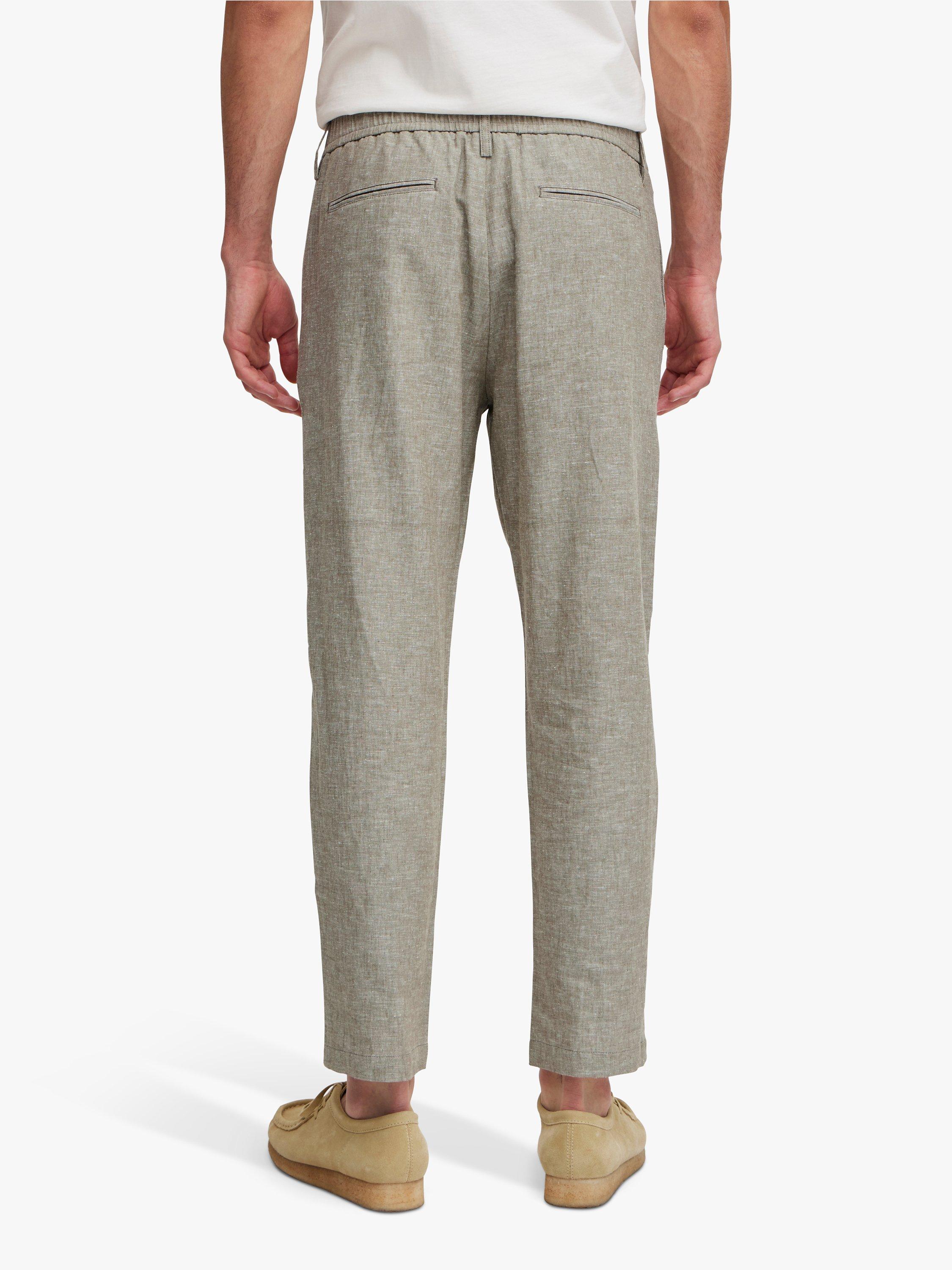 Casual Friday Marc Relaxed Fit Pleated Linen Trousers, Melange, 30R