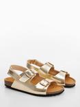 Mango Kids' Carla Metallic Sandals, Gold