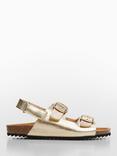 Mango Kids' Carla Metallic Sandals, Gold